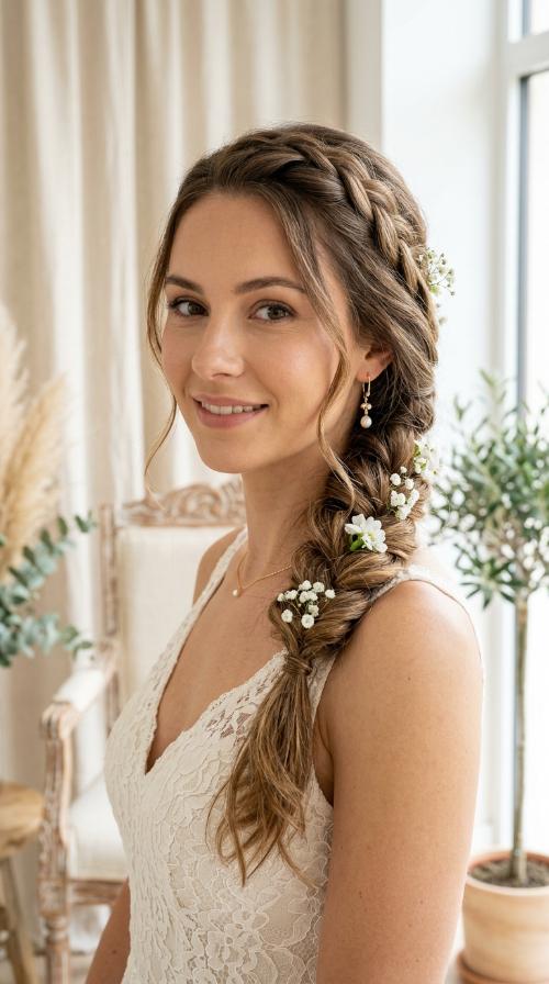 Braided Boho Side Sweep