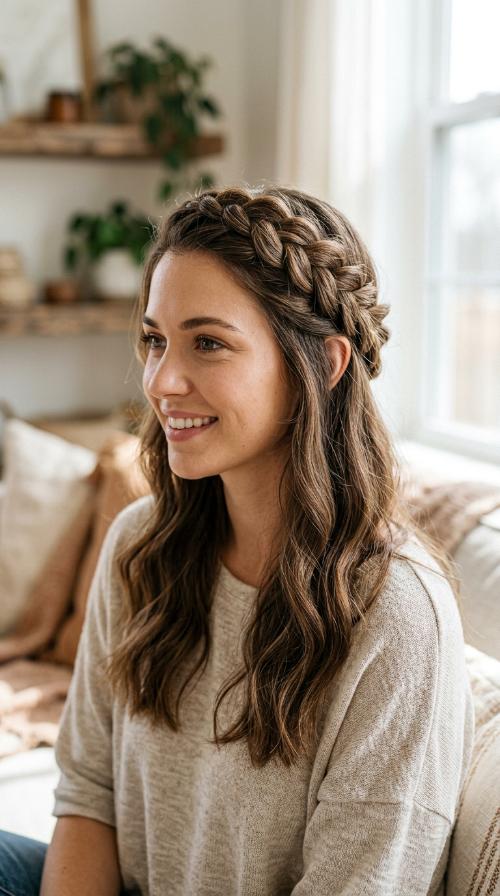 Braided Crown with Loose Lengths