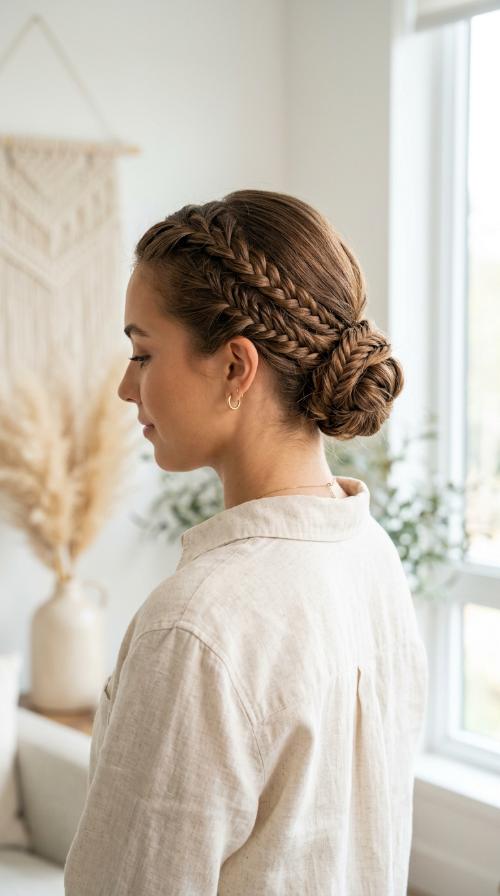Braided Low Chignon