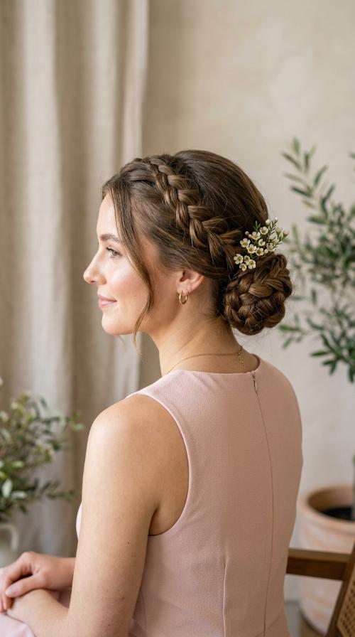 Braided Low Crown Updo