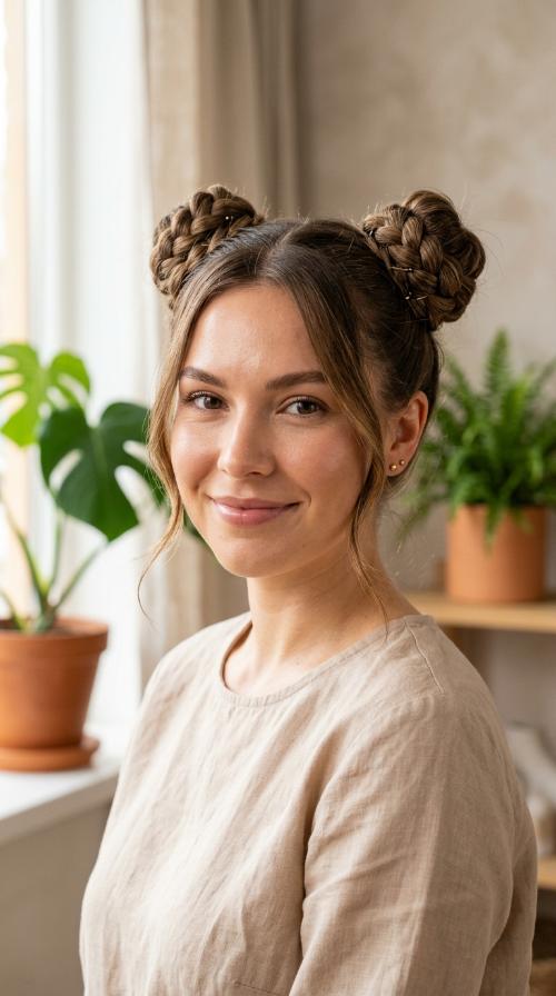 Braided Space Buns