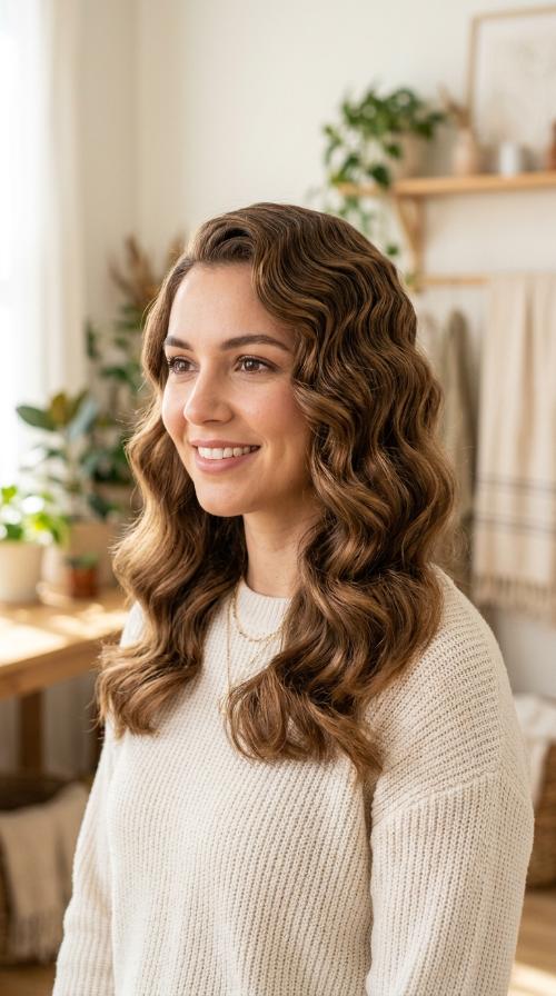 Brushed-Out Romantic Waves