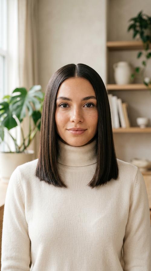 Center-Parted Glass Hair
