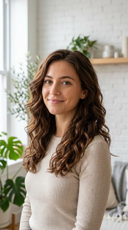 Chestnut Brown Waves with Internal Layering