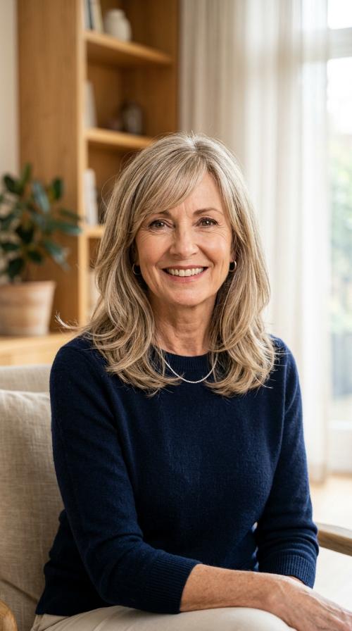 Chic Side-Swept Fringe with Mid-Length Tresses