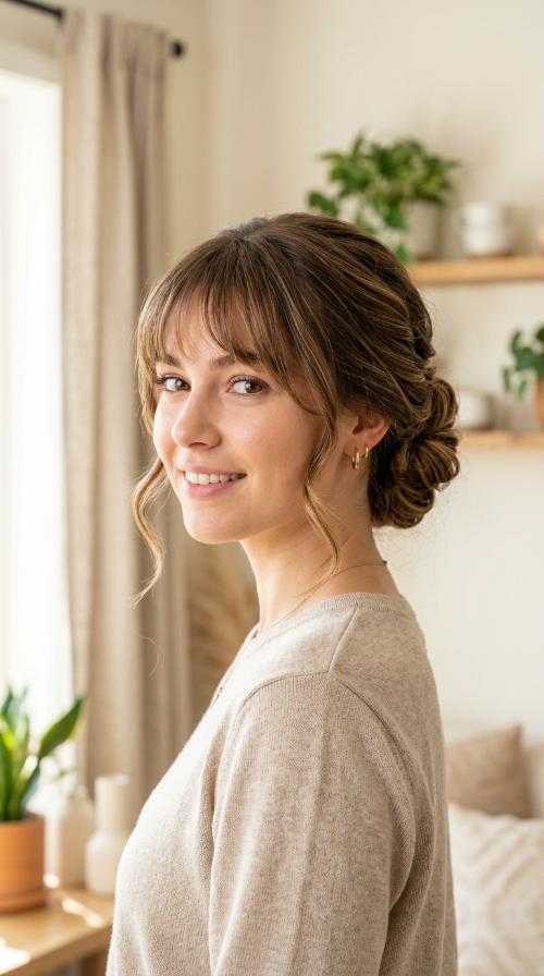Chignon with Side Tendrils