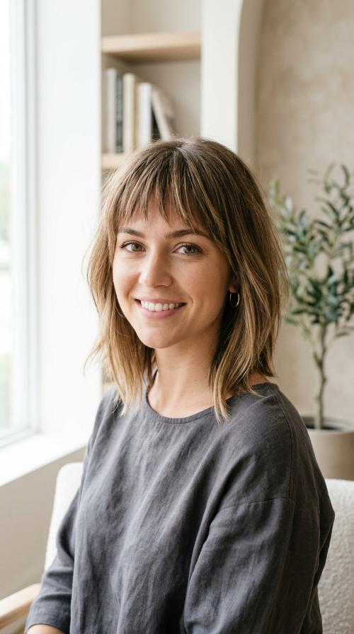 Choppy Bangs with an Inverted Lob