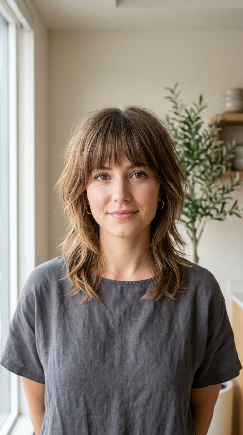 Choppy Bob with Heavy Fringe