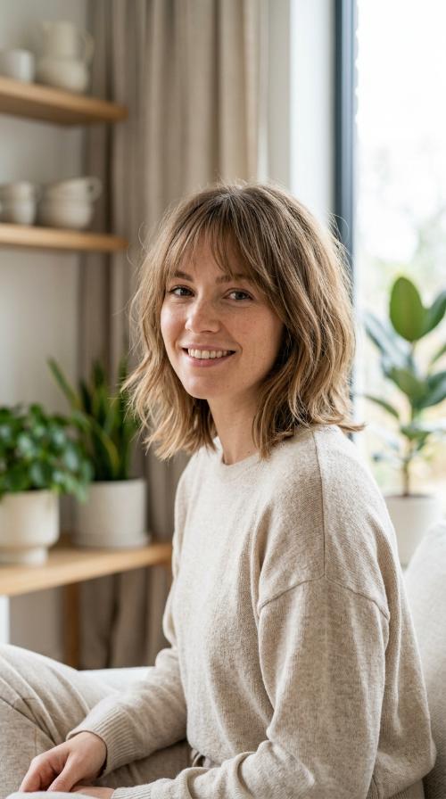Choppy Bob with Wispy Fringe