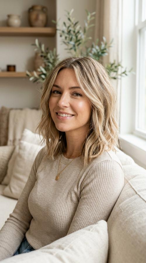 Choppy Collarbone Lob