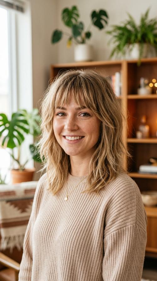Choppy Layers with Bangs