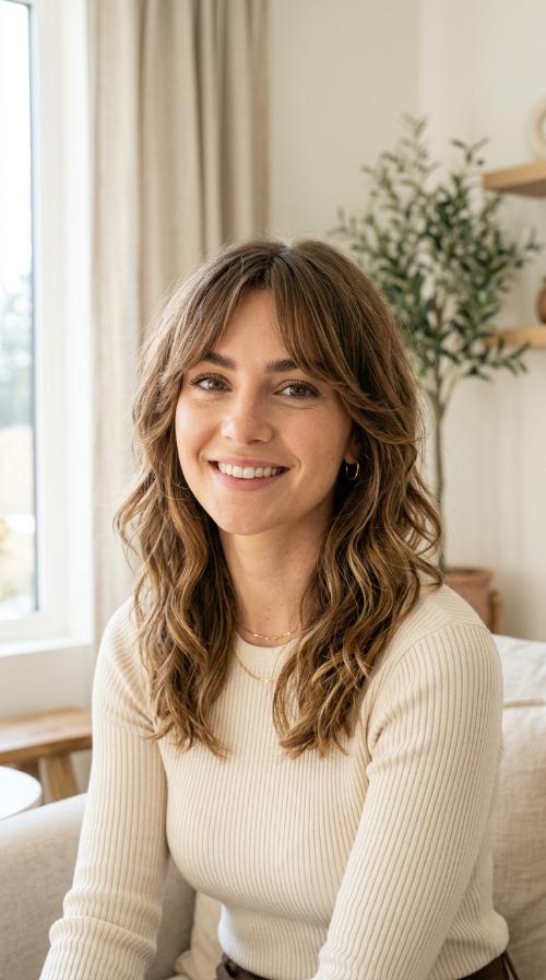 Choppy Layers with Curtain Bangs