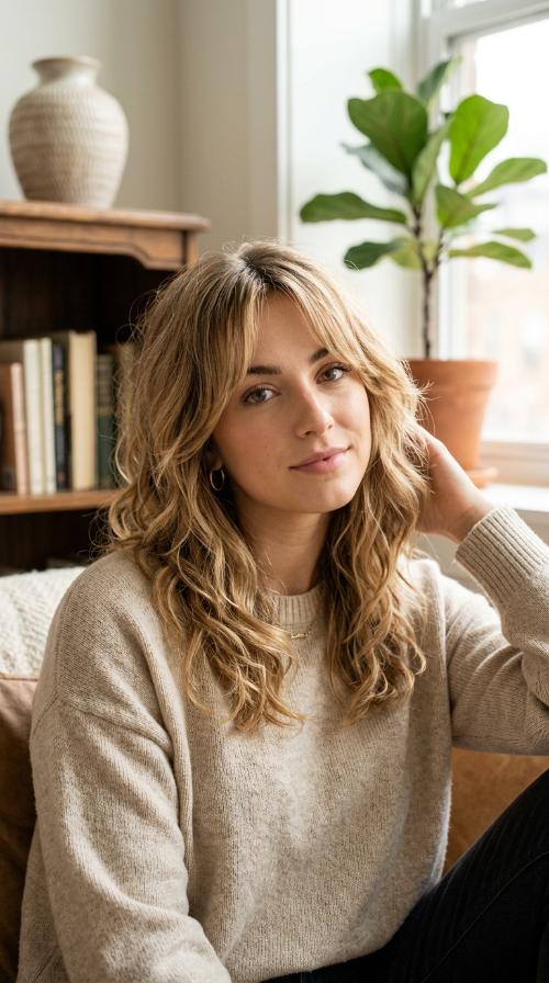 Choppy Layers with Curtain Bangs