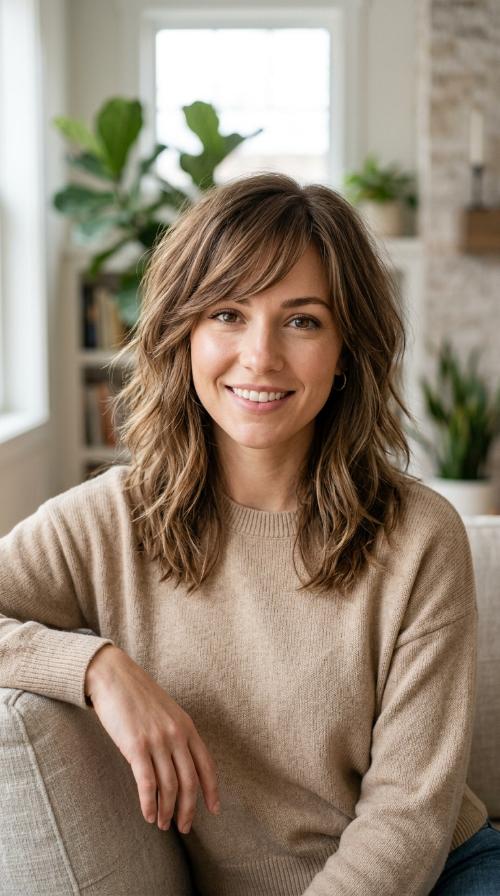 Choppy Layers with Side-Swept Bangs