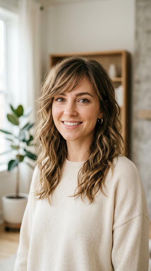 Choppy Layers with Side-Swept Bangs