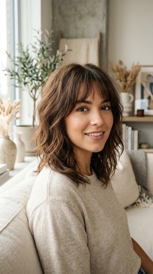 Choppy Midi with Wispy Bangs