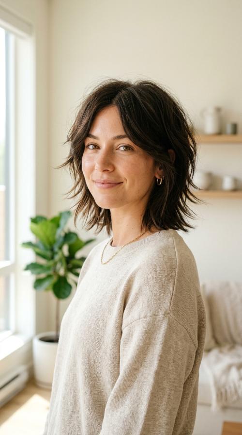 Choppy Razor-Cut Bob