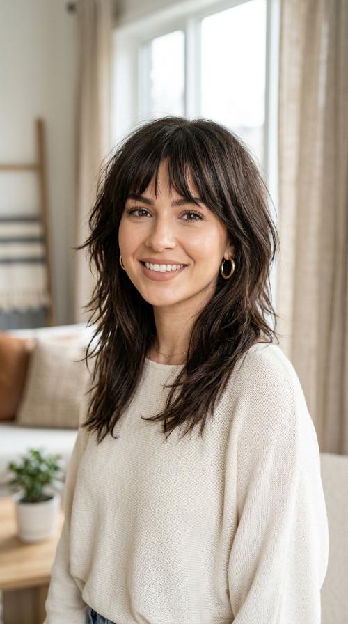 Choppy Razored Layers with Bangs