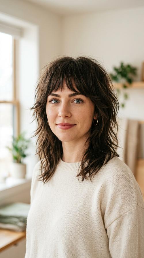 Choppy Shag with Bangs