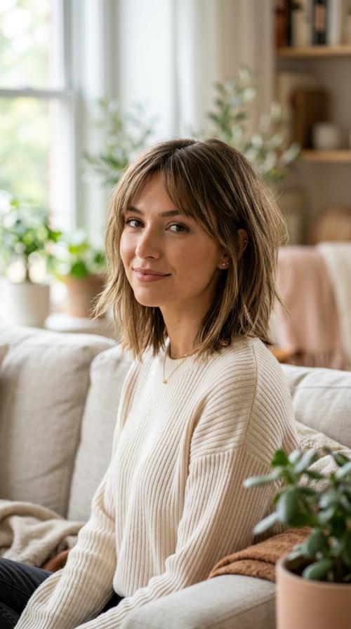 Choppy Shoulder-Length Cut