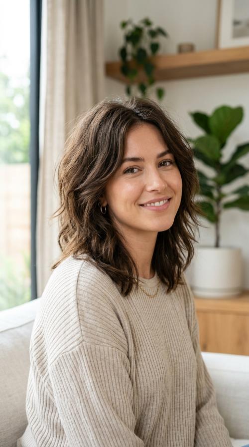 Choppy Shoulder-Length Layers