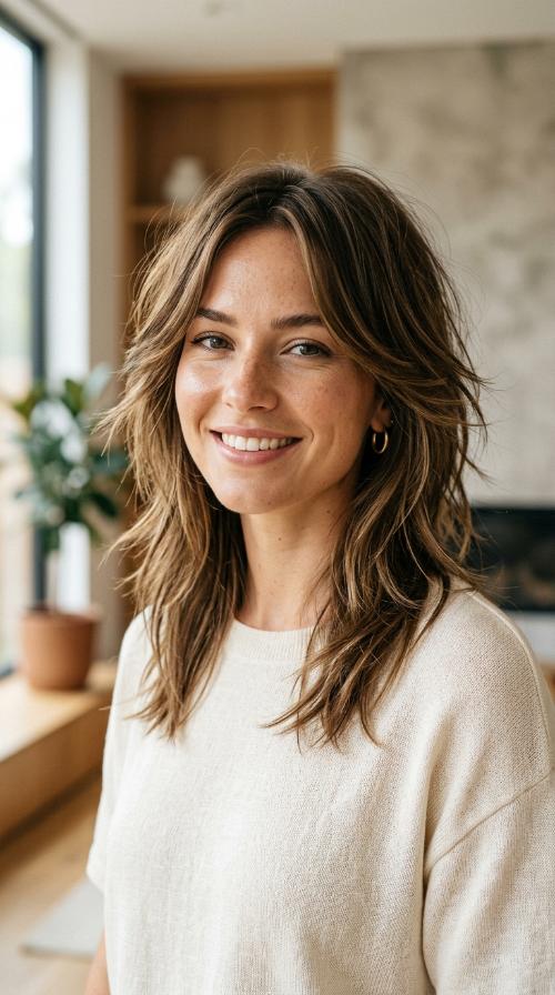 Choppy Shoulder-Length Shag
