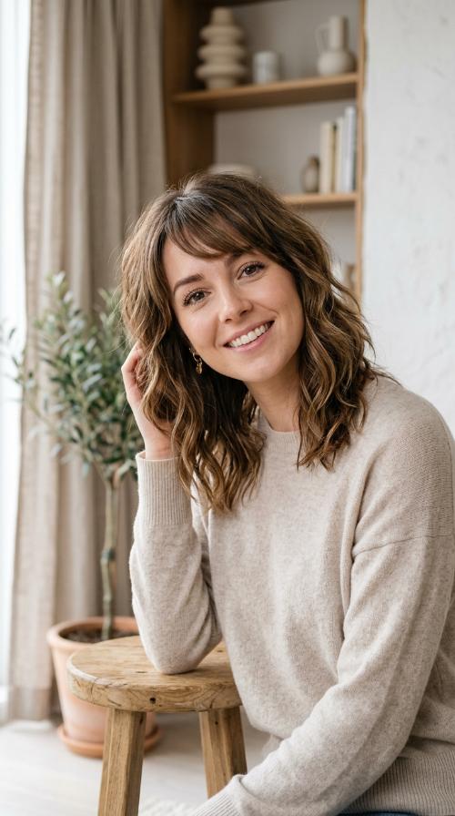 Choppy Waves with Side-Swept Bangs
