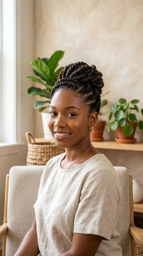 Chunky Flat Twist Updo