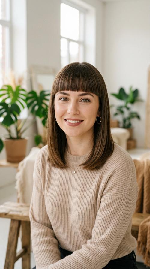 Classic Blunt Fringe with Straight Lob