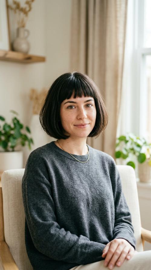 Classic French Bob with Micro Bangs