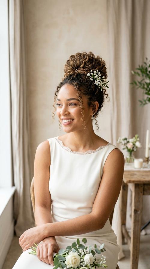 Classic High Bun with Natural Texture