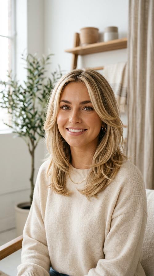 Classic Layers with Face-Framing Highlights