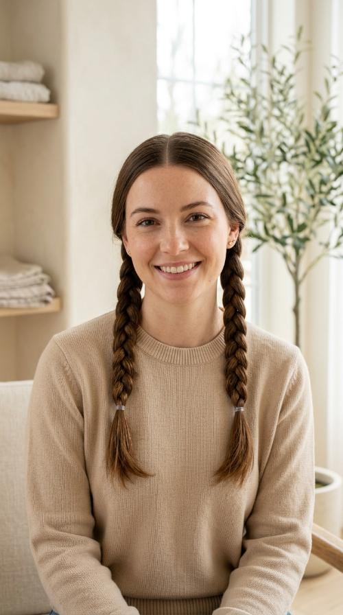 Classic Low Pigtail Braids