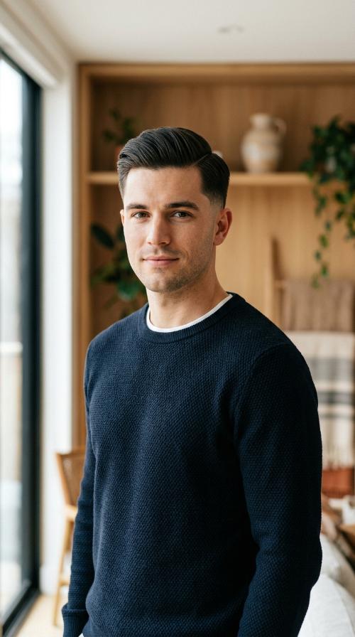 Classic Side Part with Tapered Edges
