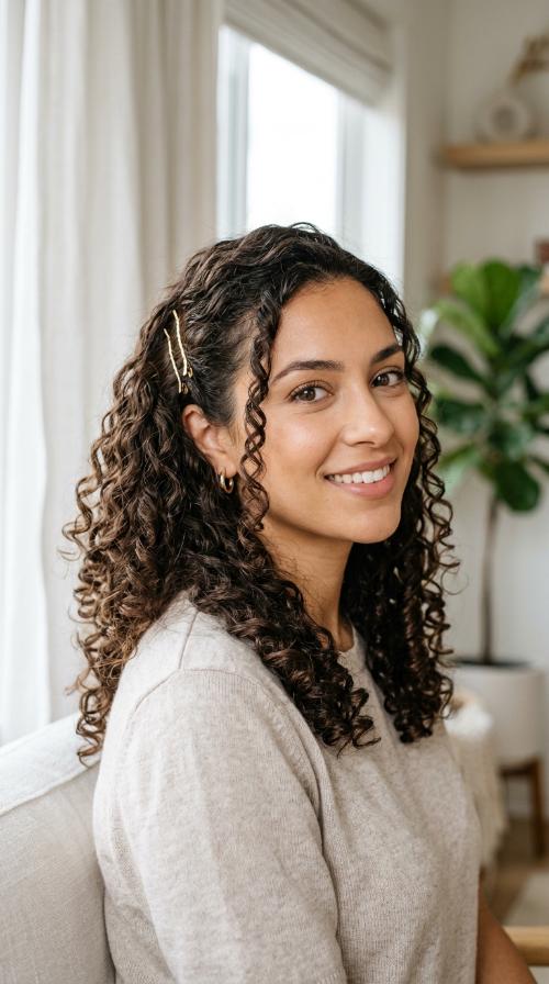 Clip-Back Accented Curls
