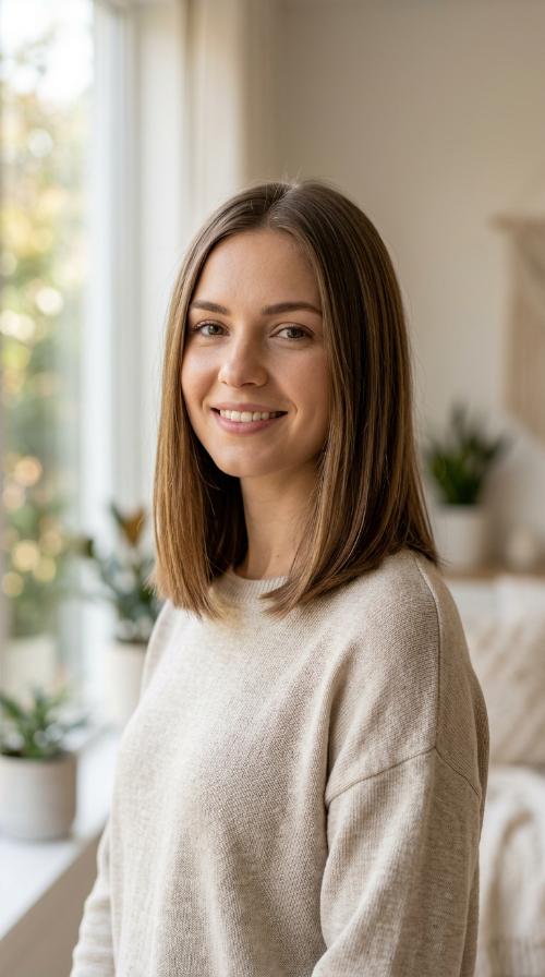 Collarbone-Length Blunt Cut