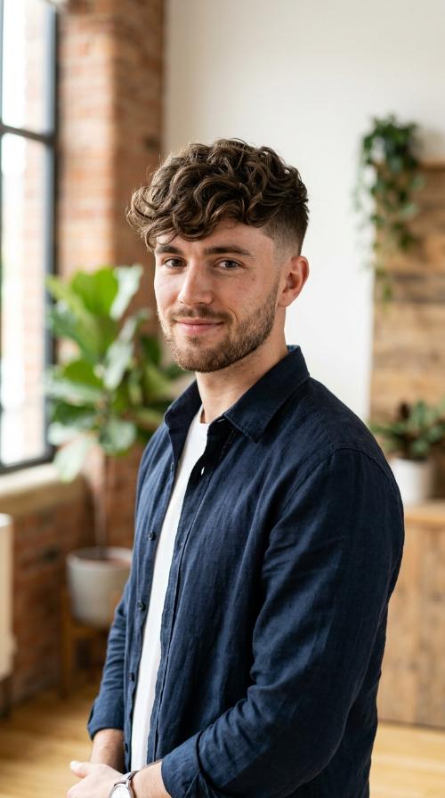 Curled Fringe with Undercut