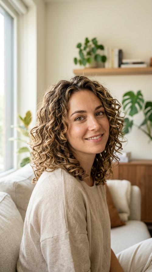 Curly Cut with Defined Short Layers
