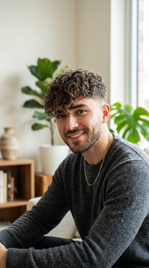 Curly Fringe with Undercut