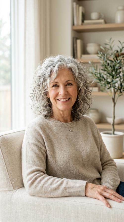 Curly Gray Shag