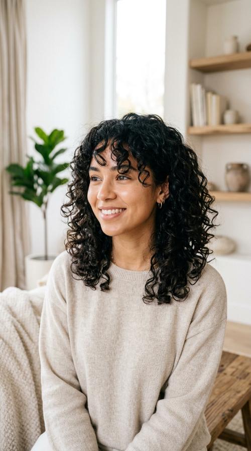 Curly Layered Lob