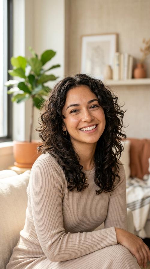 Curly Layered Mid-Length