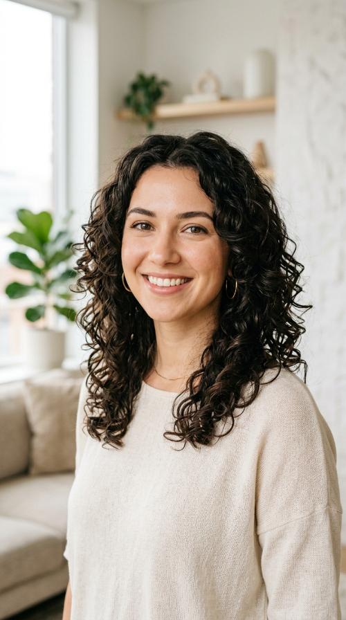 Curly Layered Shoulder-Length Cut