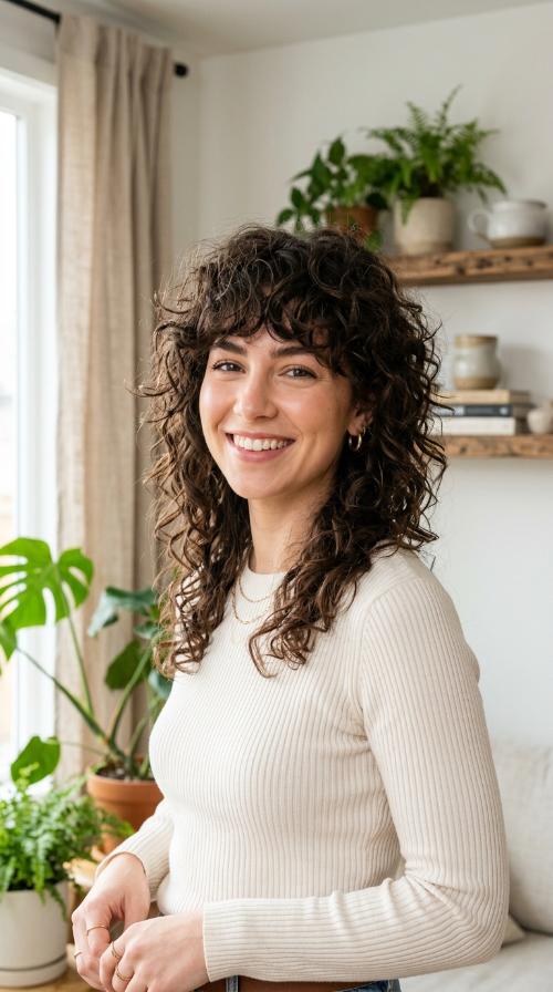 Curly Shag with Volume