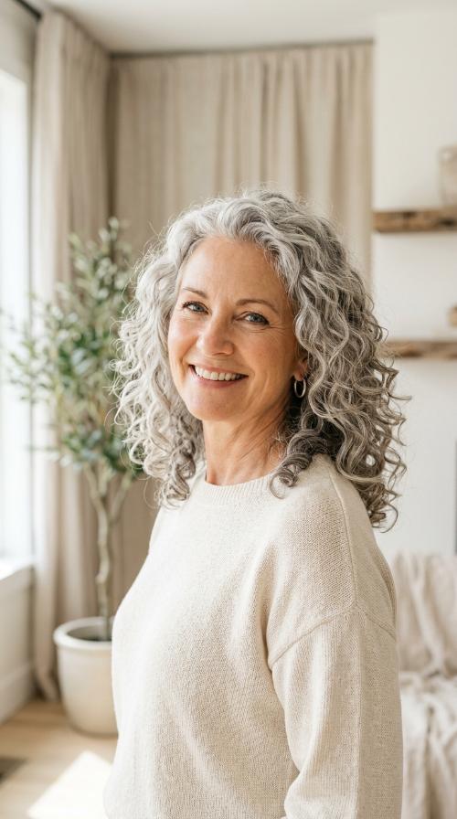 Curly Shoulder-Length Cut