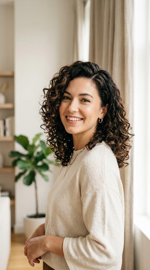 Curly Side-Parted Bob