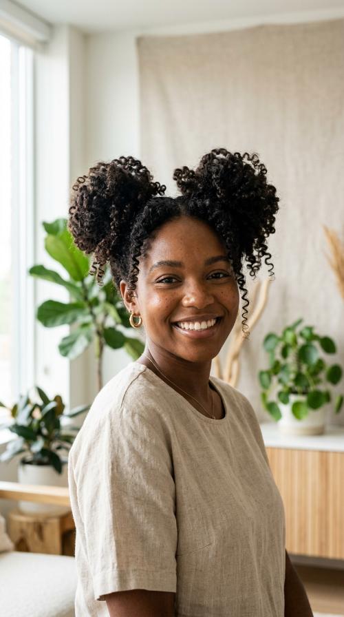 Curly Space Buns