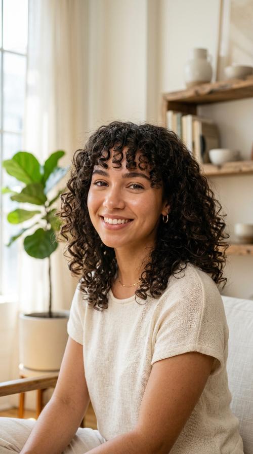 Curly/Textured Bangs