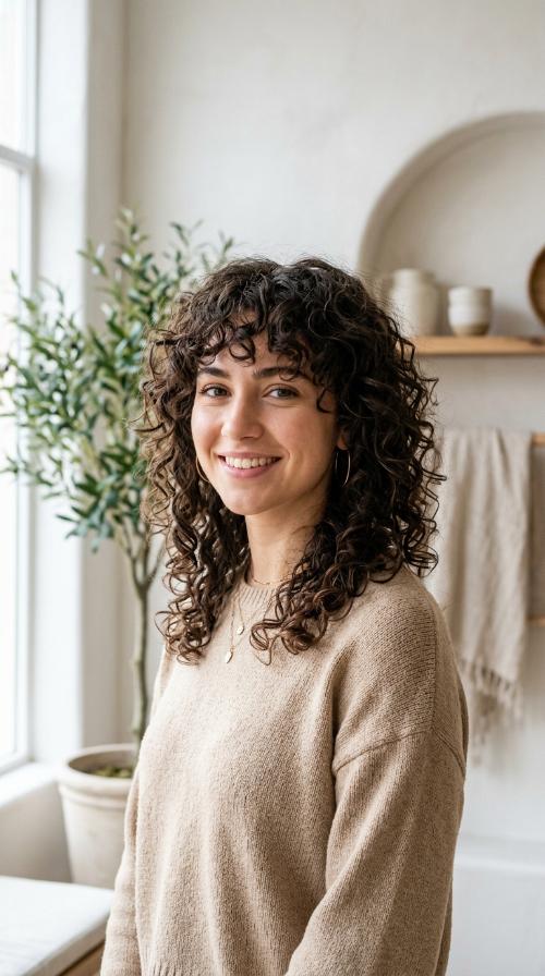 Curly Wolf Cut