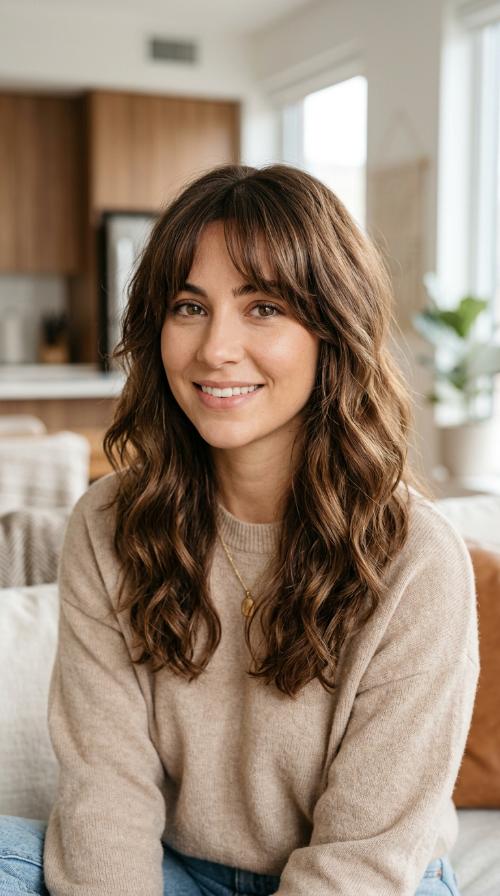 Curtain Bangs with Soft Layers